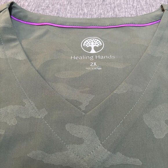 Healing Hands Purple Label Women Scrubs Top Joy Camo 2353 - Picture 5 of 9